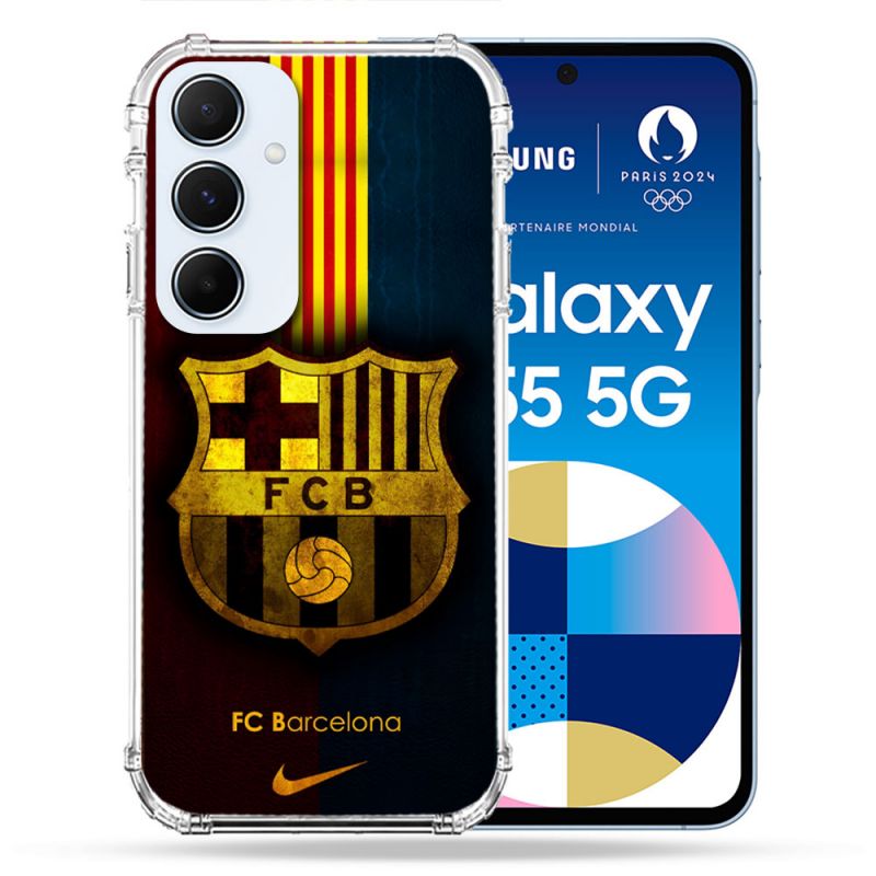 Coque Pour Samsung Galaxy A55 5G Foot FC Barcelone Vintage