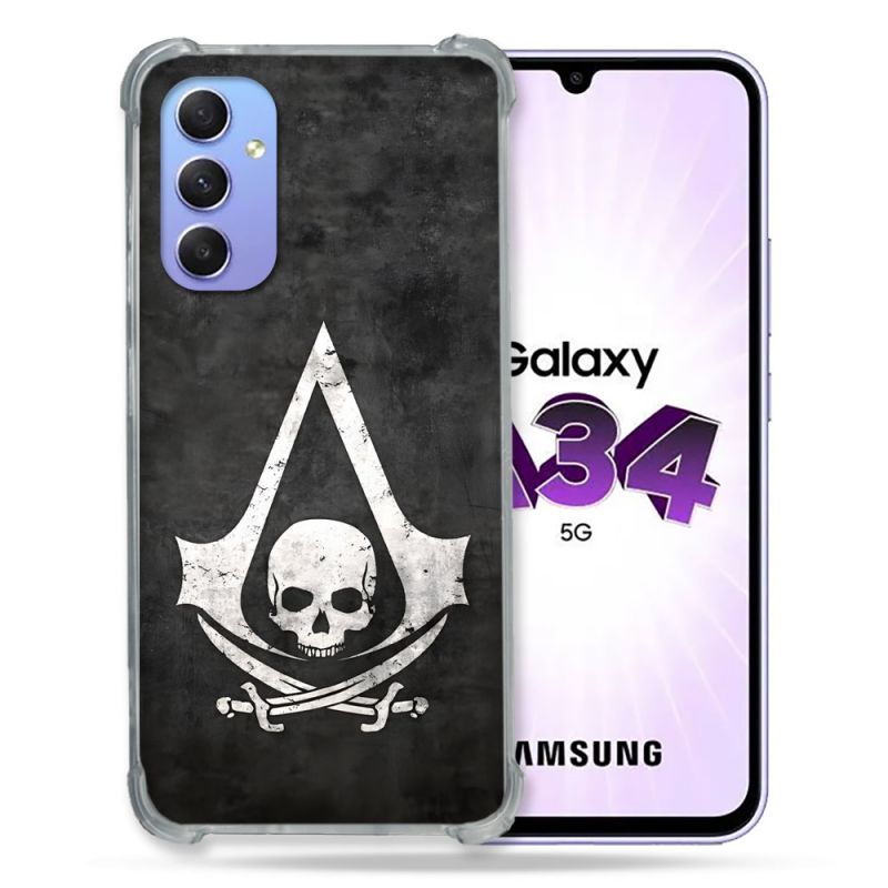 Coque Pour Samsung Galaxy A34 5G Assassin Creed Tete Mort