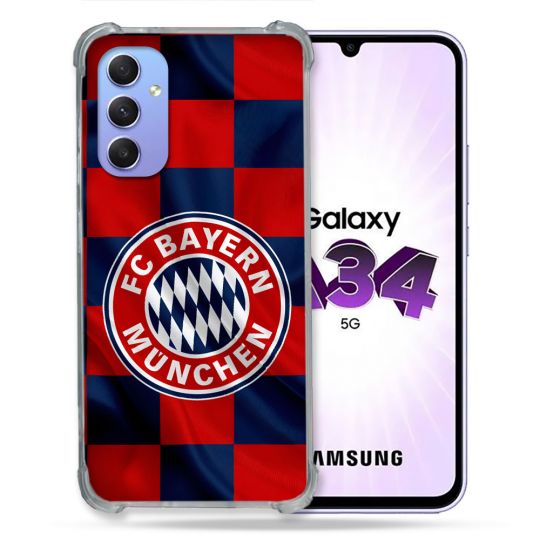 Coque Pour Samsung Galaxy A34 5G Foot Bayern Munich Carreaux
