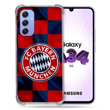 Coque Pour Samsung Galaxy A34 5G Foot Bayern Munich Carreaux