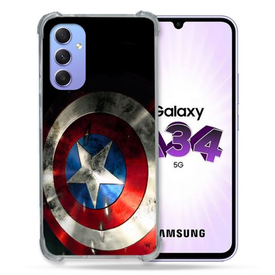 Coque Pour Samsung Galaxy A34 5G Captain America Bouclier