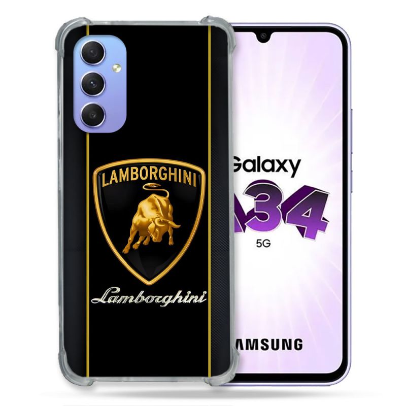 Coque Pour Samsung Galaxy A34 5G Lamborghini Carbone