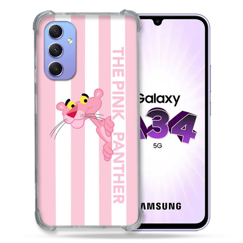 Coque Pour Samsung Galaxy A34 5G Panthere Rose