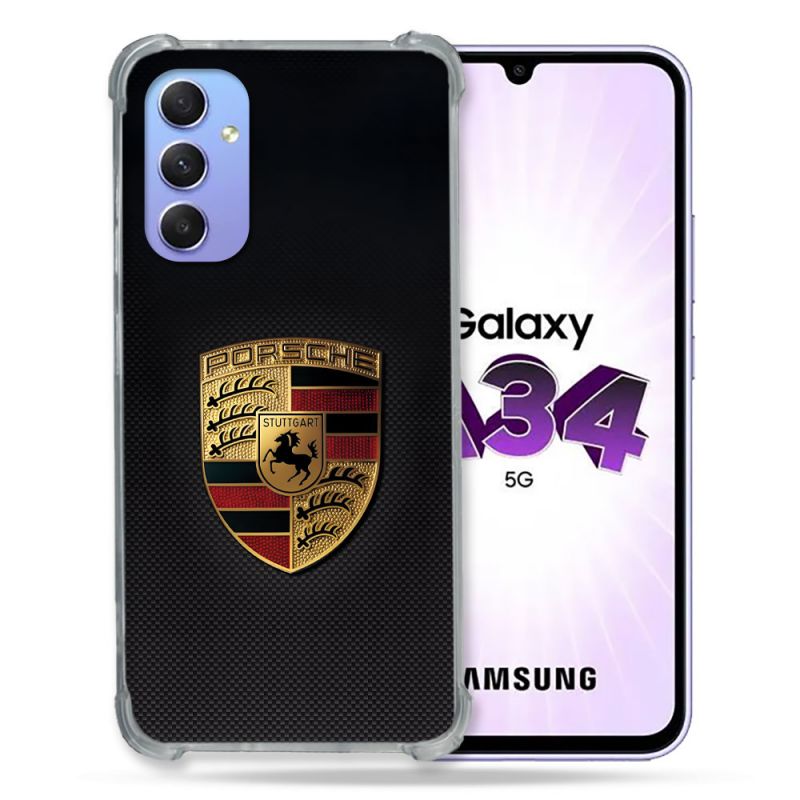 Coque Pour Samsung Galaxy A34 5G Porsche Carbone