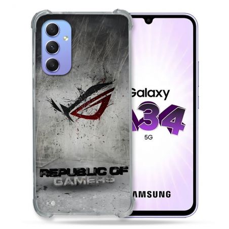 Coque Pour Samsung Galaxy A34 5G ROG Gris