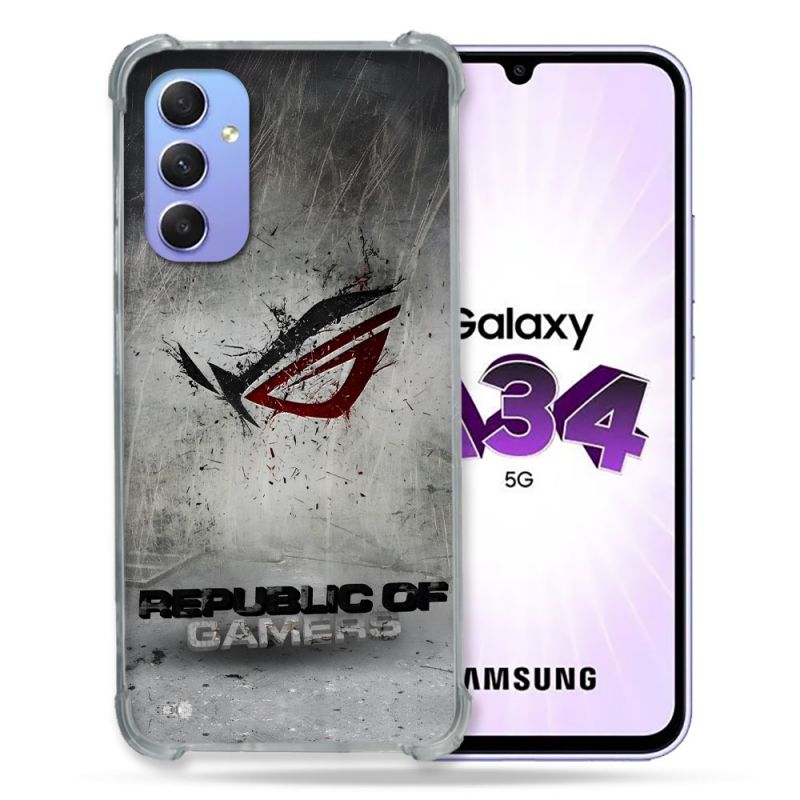 Coque Pour Samsung Galaxy A34 5G ROG Gris