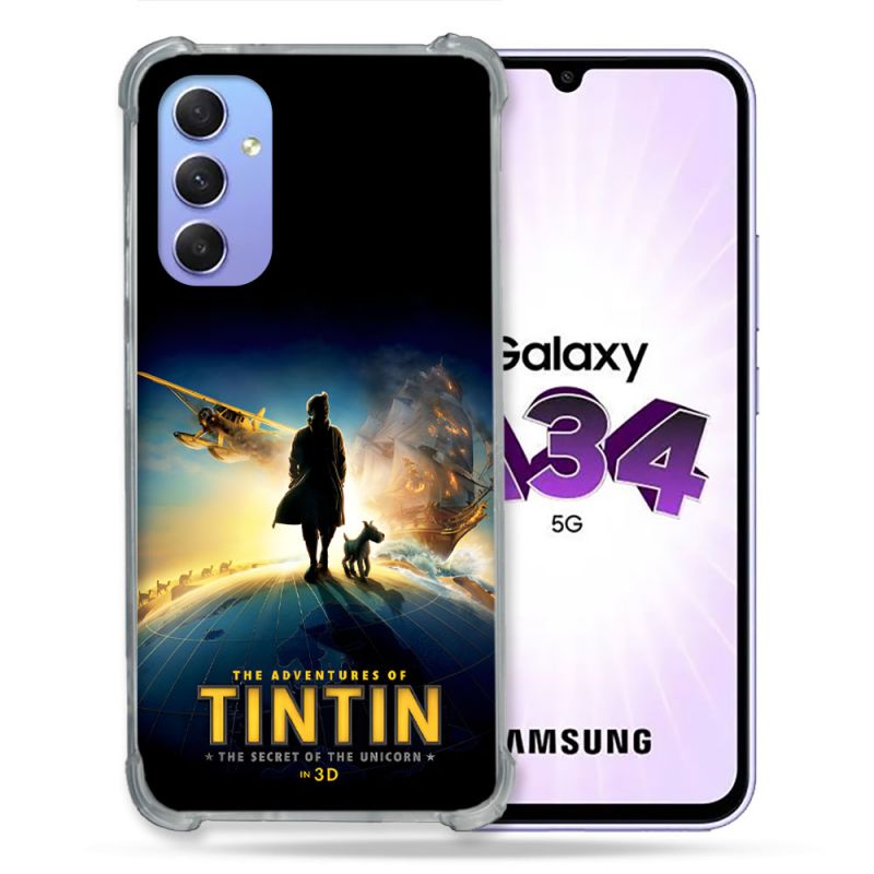 Coque Pour Samsung Galaxy A34 5G Tintin Affiche
