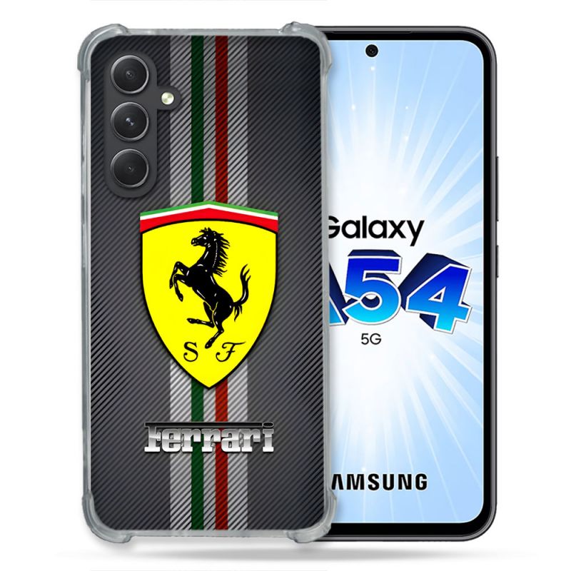 Coque Pour Samsung Galaxy A54 5G Ferrari Carbone