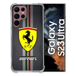 Coque Pour Samsung Galaxy S23 Ultra Ferrari Carbone