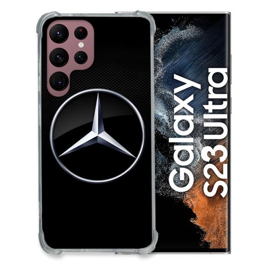 Coque Pour Samsung Galaxy S23 Ultra Mercedes Carbone