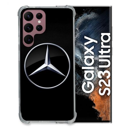 Coque Pour Samsung Galaxy S23 Ultra Mercedes Carbone