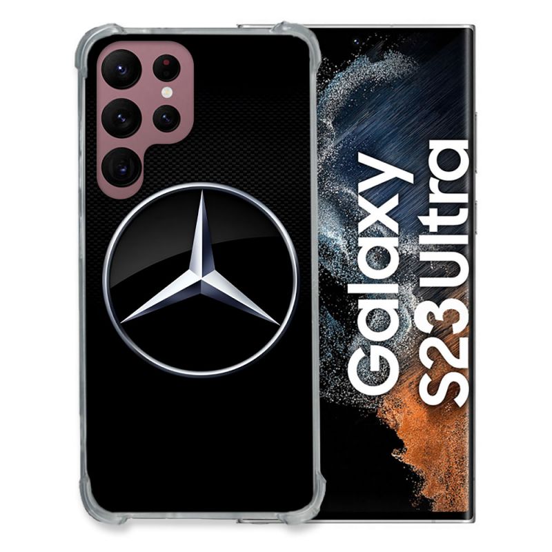 Coque Pour Samsung Galaxy S23 Ultra Mercedes Carbone