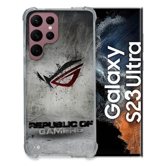 Coque Pour Samsung Galaxy S23 Ultra ROG Gris