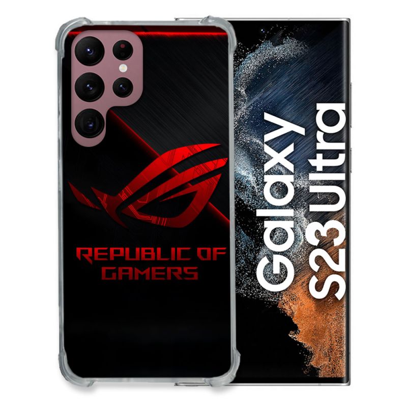 Coque Pour Samsung Galaxy S23 Ultra ROG Rouge