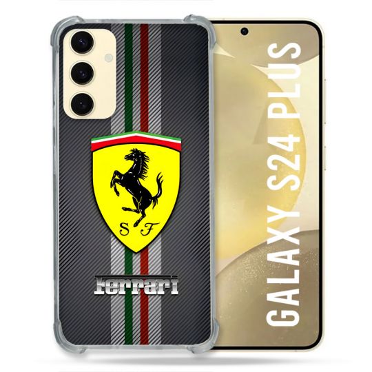 Coque Pour Samsung Galaxy S24 Plus Ferrari Carbone