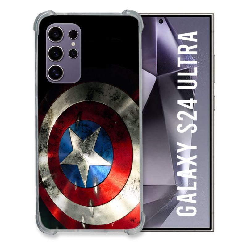 Coque Pour Samsung Galaxy S24 Ultra Captain America Bouclier