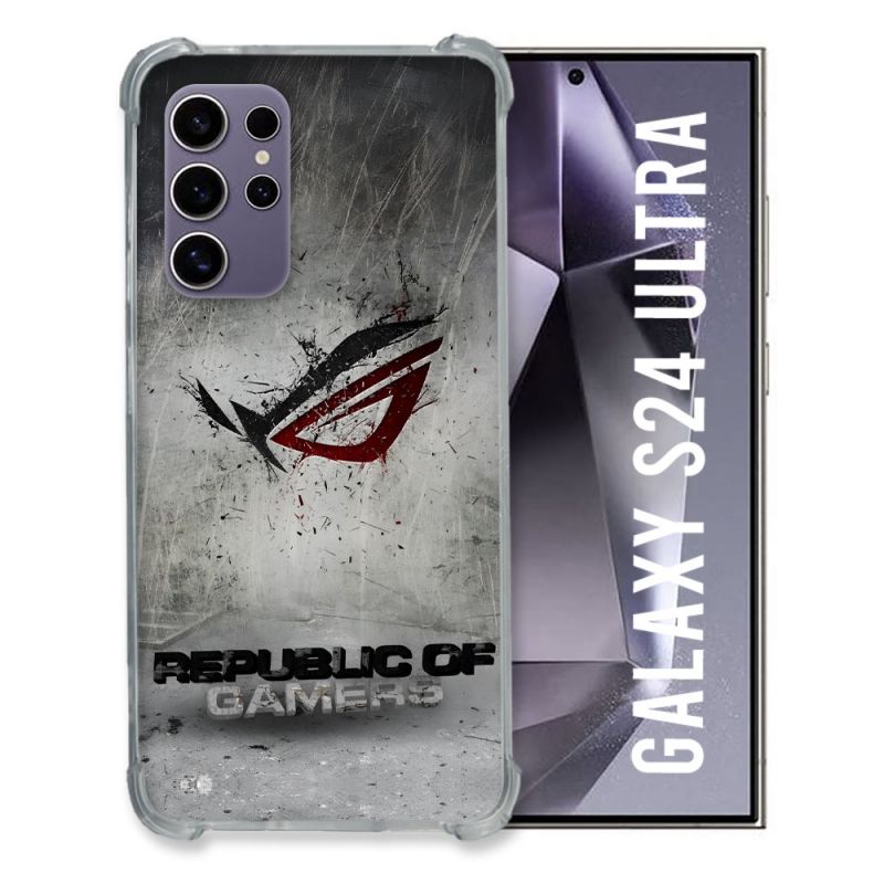 Coque Pour Samsung Galaxy S24 Ultra ROG Gris