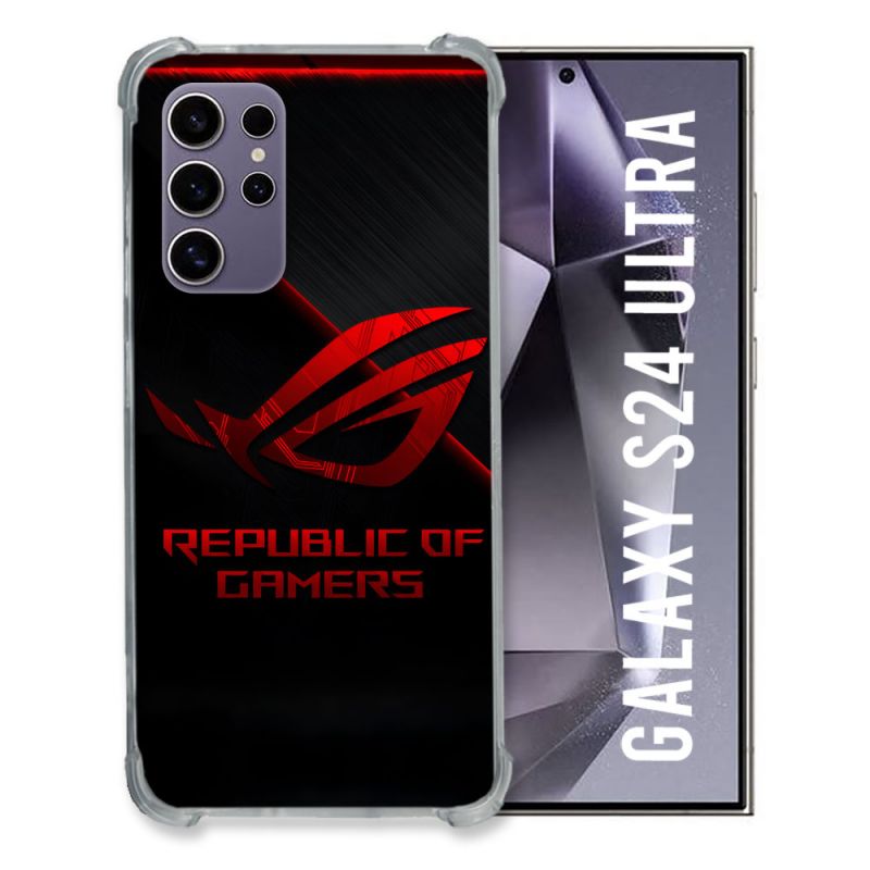 Coque Pour Samsung Galaxy S24 Ultra ROG Rouge