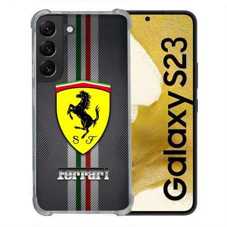 Coque Pour Samsung Galaxy S23 Ferrari Carbone