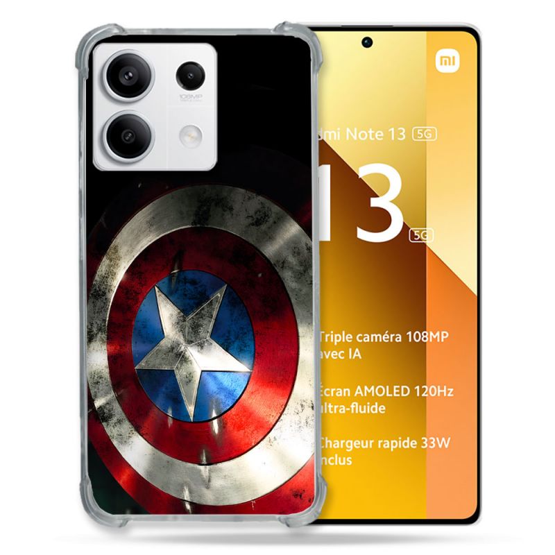 Coque Pour Xiaomi Redmi Note 13 5G Captain America Bouclier
