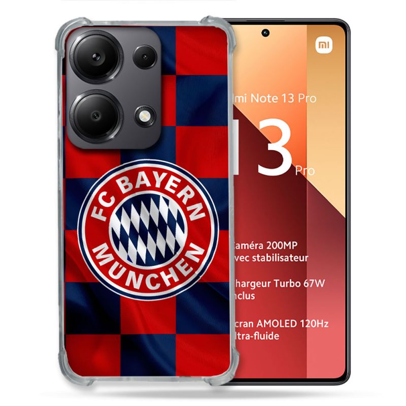 Coque Pour Xiaomi Redmi Note 13 Pro 4G Foot Bayern Munich Carreaux