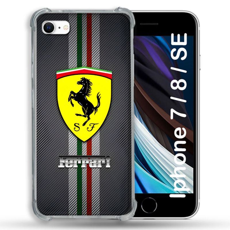 Coque Pour Iphone 7 / 8 / SE (2020 / 2022) Ferrari Carbone