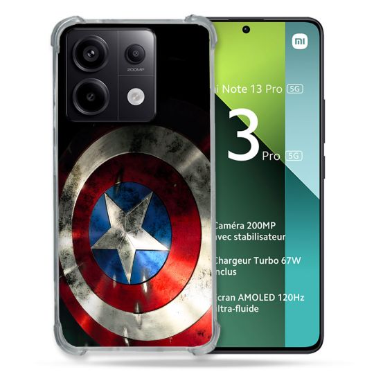 Coque Pour Xiaomi Redmi Note 13 Pro 5G Captain America Bouclier