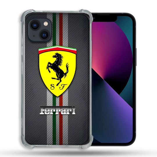 Coque Pour Iphone 13 (6.1) Ferrari Carbone