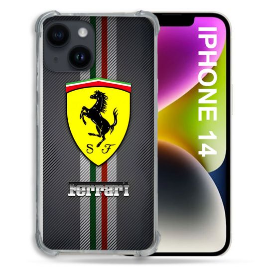 Coque Pour Iphone 14 Ferrari Carbone