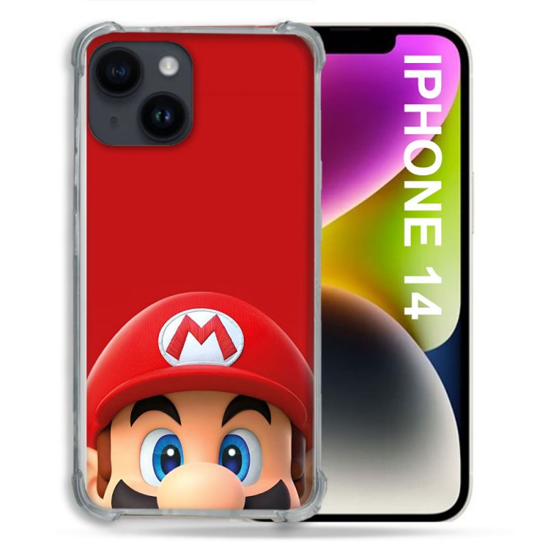 Coque Pour Iphone 14 Mario Rouge