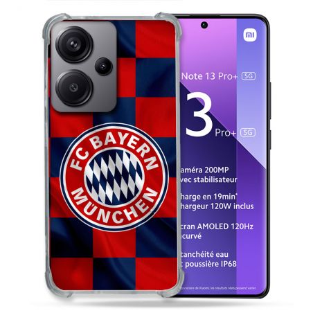 Coque Pour Xiaomi Redmi Note 13 Pro Plus 5G Foot Bayern Munich Carreaux
