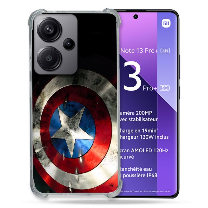 Coque Pour Xiaomi Redmi Note 13 Pro Plus 5G Captain America Bouclier