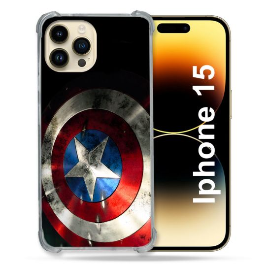 Coque Pour Iphone 15 Captain America Bouclier