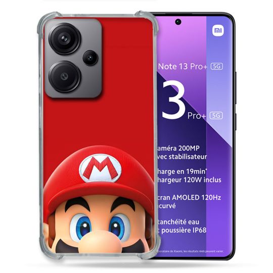 Coque Pour Xiaomi Redmi Note 13 Pro Plus 5G Mario Rouge