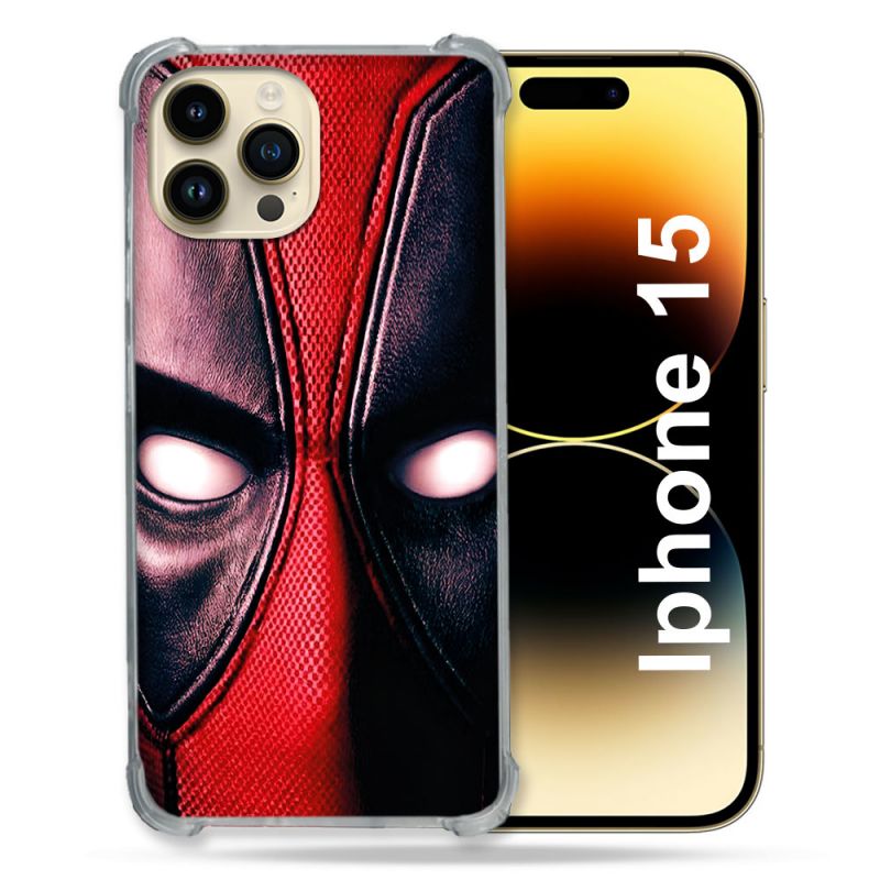 Coque Pour Iphone 15 Deadpool Yeux