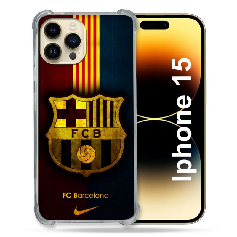 Coque Pour Iphone 15 Foot FC Barcelone Vintage