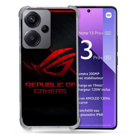 Coque Pour Xiaomi Redmi Note 13 Pro Plus 5G ROG Rouge