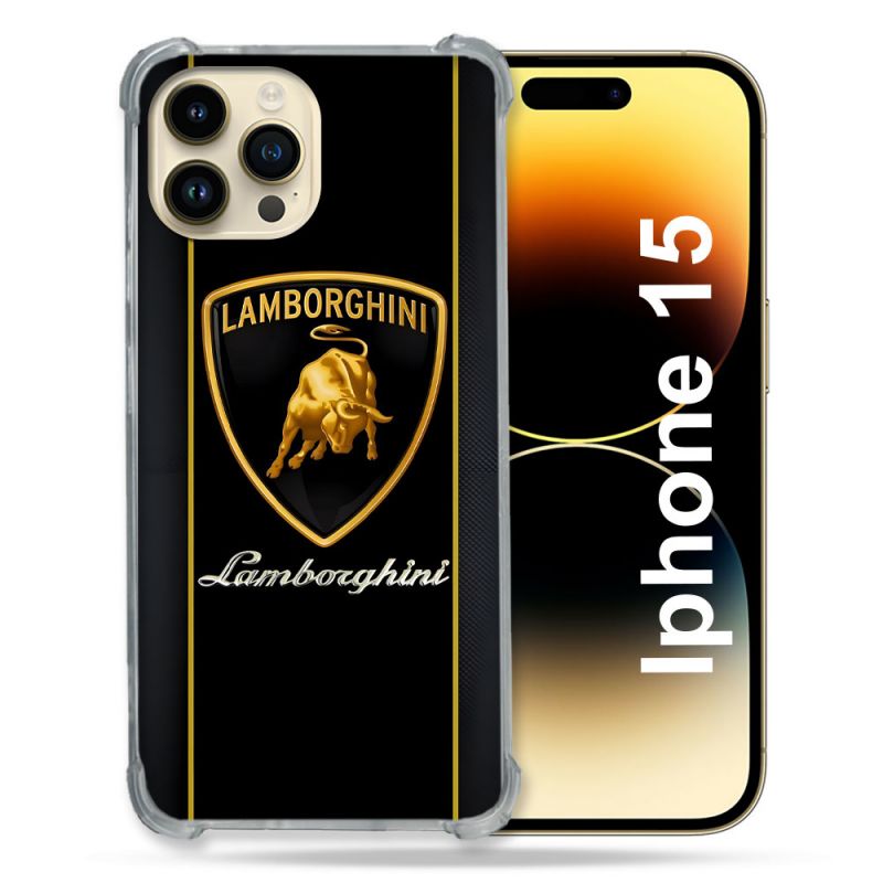 Coque Pour Iphone 15 Lamborghini Carbone