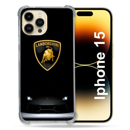 Coque Pour Iphone 15 Lamborghini Noir