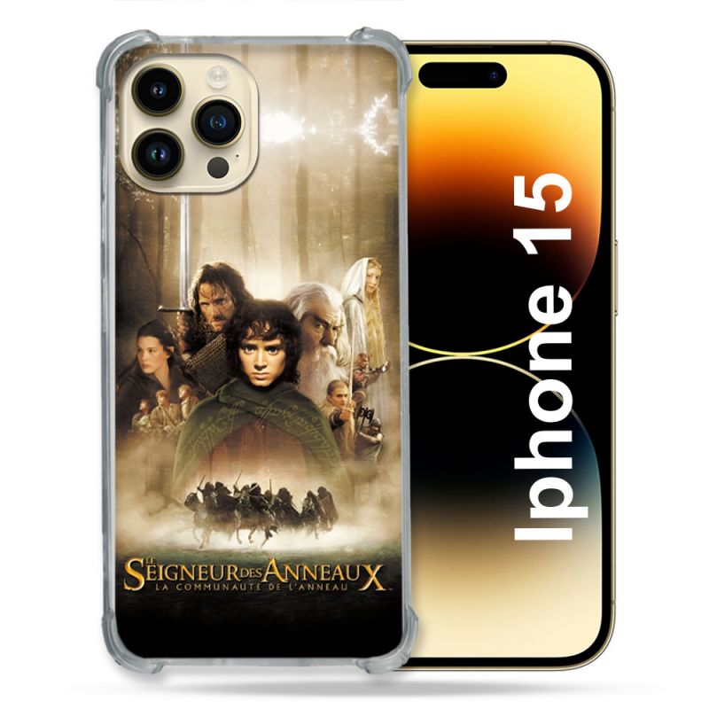 Coque Pour Iphone 15 Le seigneur Des Anneaux Affiche