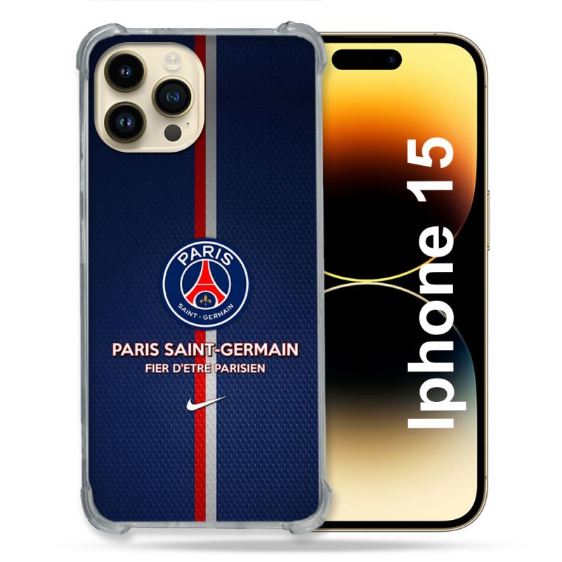 Coque Pour Iphone 15 Foot PSG Fier