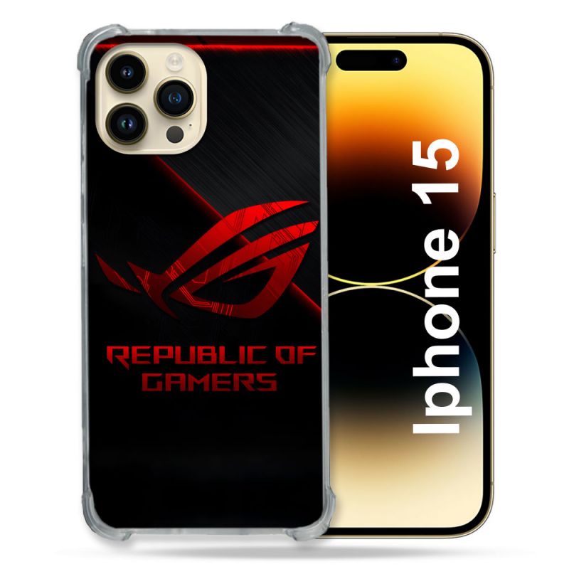 Coque Pour Iphone 15 ROG Rouge