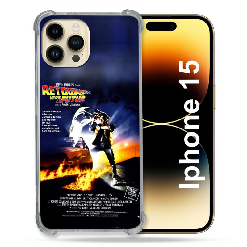 Coque Pour Iphone 15 Retour Vers Le Futur Affiche