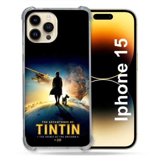 Coque Pour Iphone 15 Tintin Affiche