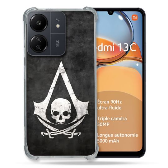 Coque Pour Xiaomi Redmi 13C Assassin Creed Tete Mort