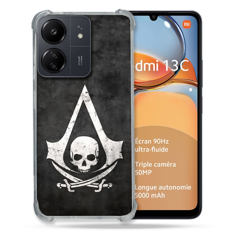 Coque Pour Xiaomi Redmi 13C Assassin Creed Tete Mort