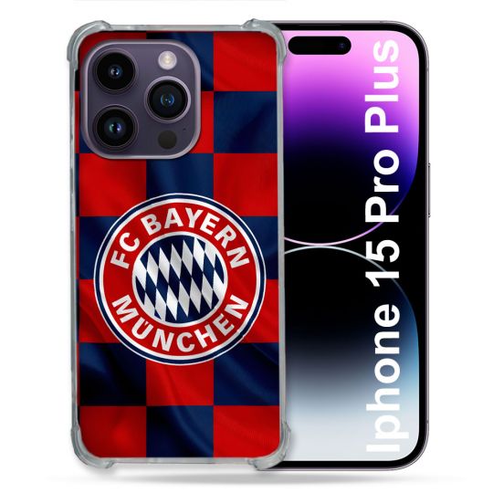 Coque Pour Iphone 15 Pro Plus Foot Bayern Munich Carreaux