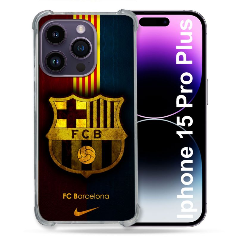 Coque Pour Iphone 15 Pro Plus Foot FC Barcelone Vintage