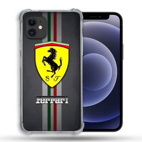 Coque Pour Iphone 12 / 12 Pro Ferrari Carbone