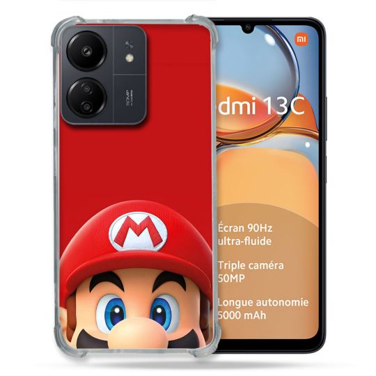 Coque Pour Xiaomi Redmi 13C Mario Rouge